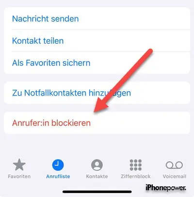 Anrufer blockieren