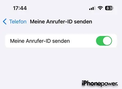Meine Anrufer ID senden