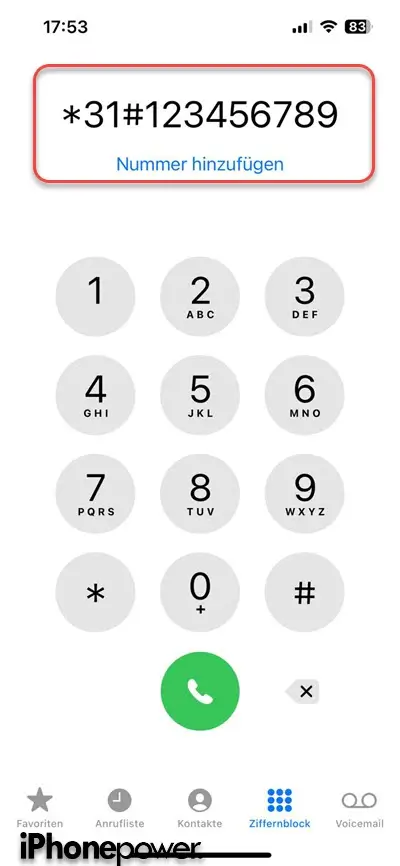 iPhone Nummer unterdruecken